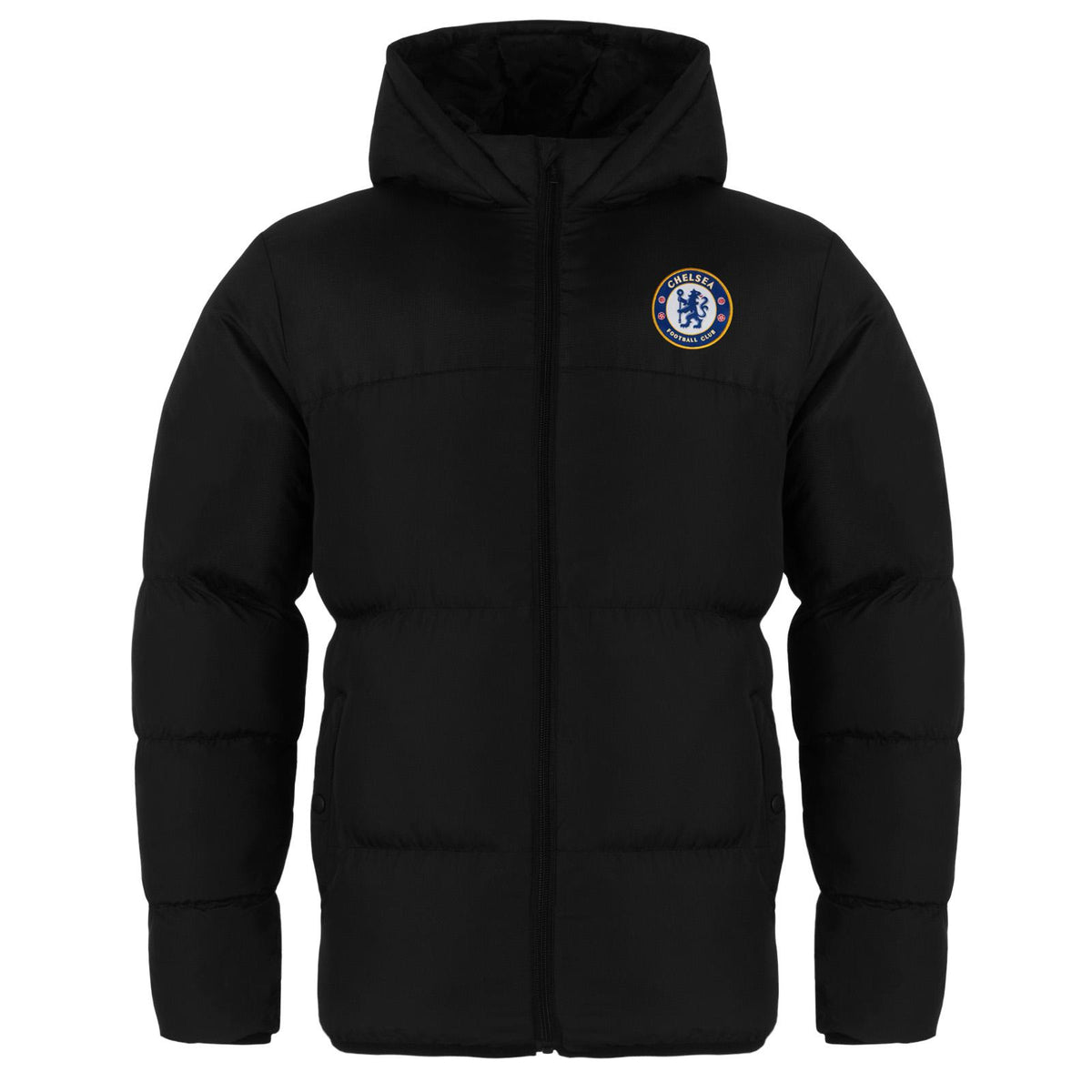 Black - Back - Chelsea FC Mens Crest Quilted Jacket