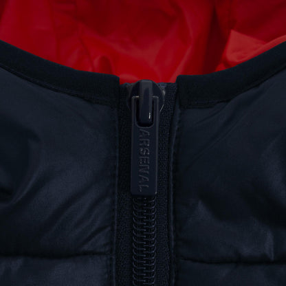 Navy Blue - Close up - Arsenal FC Boys Crest Quilted Jacket