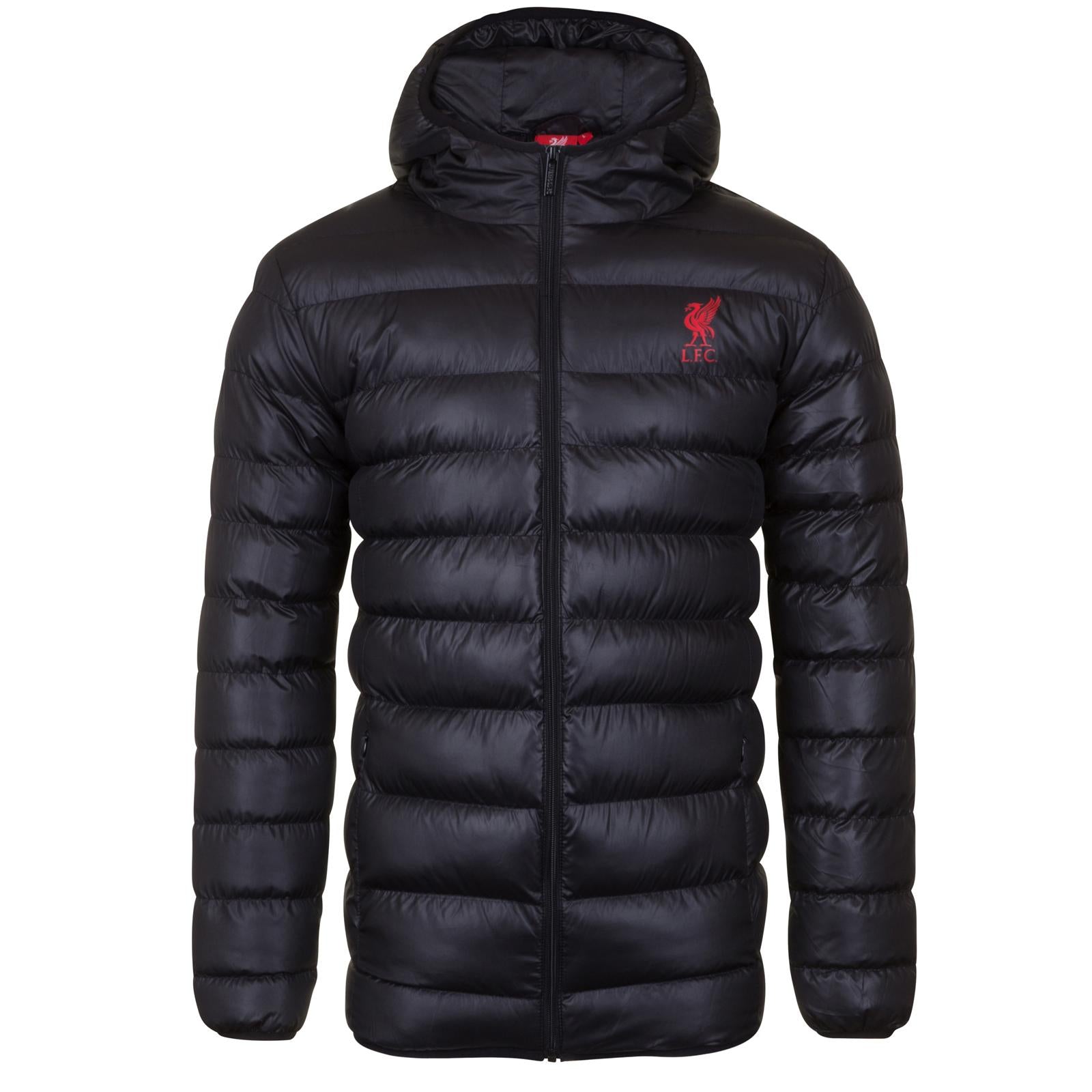 Black - Front - Liverpool FC Mens Crest Quilted Jacket