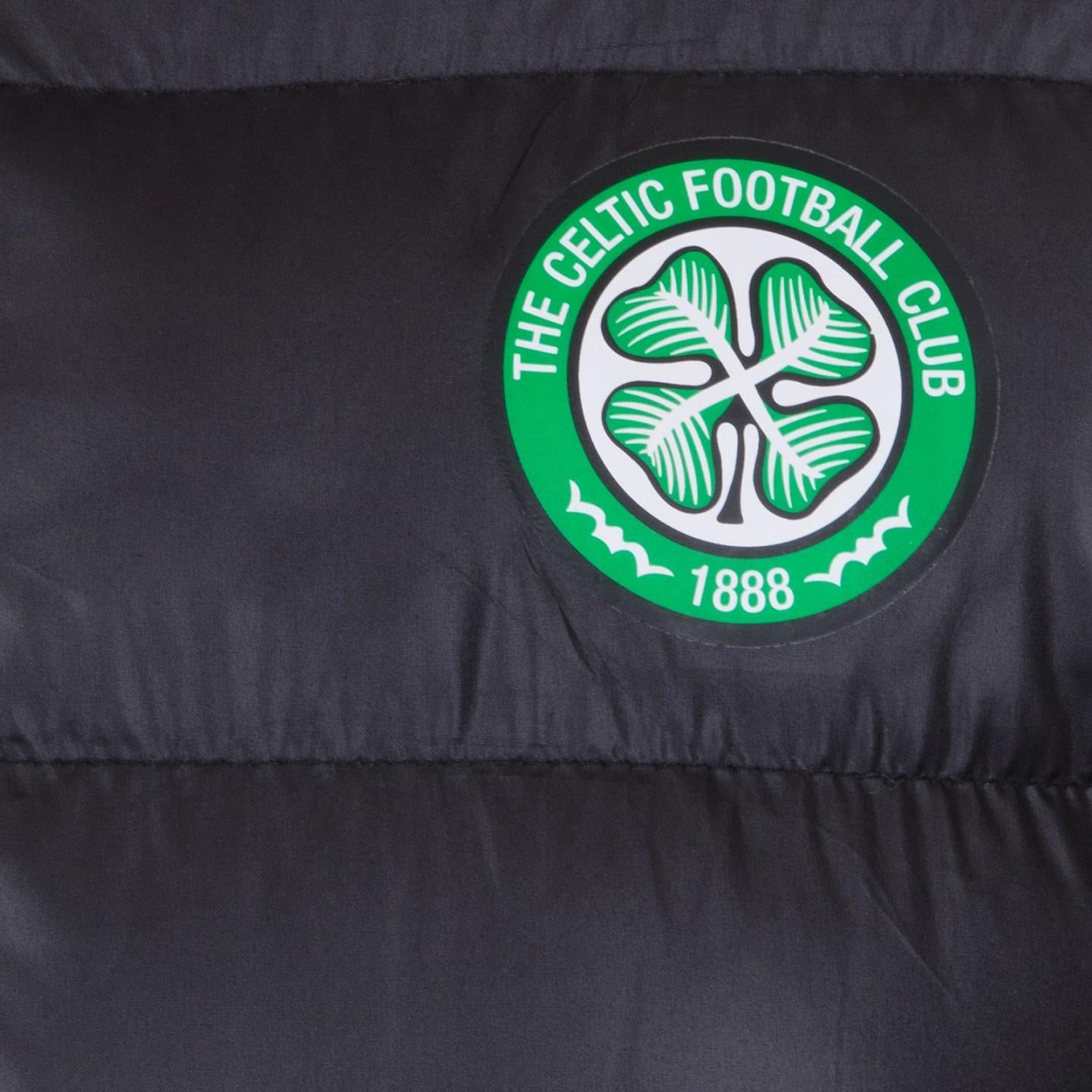 Black - Back - Celtic FC Mens Crest Quilted Jacket