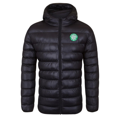 Black - Front - Celtic FC Mens Crest Quilted Jacket