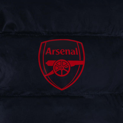 Navy Blue - Pack Shot - Arsenal FC Mens Crest Quilted Jacket