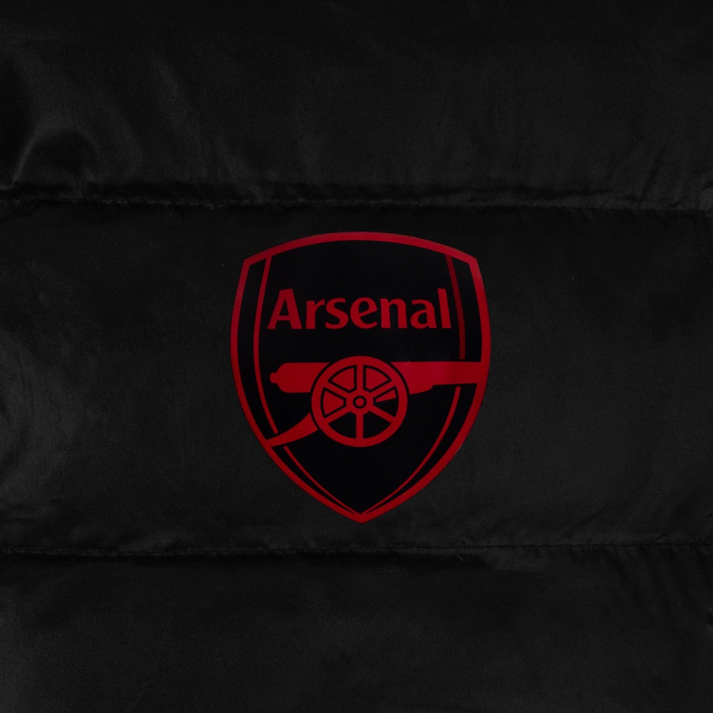 Black - Close up - Arsenal FC Mens Crest Quilted Jacket