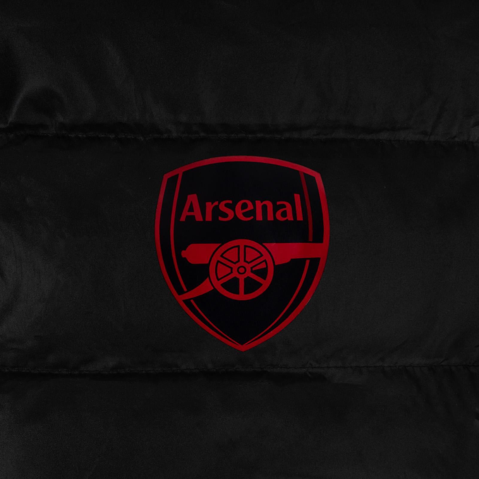 Black - Close up - Arsenal FC Mens Crest Quilted Jacket