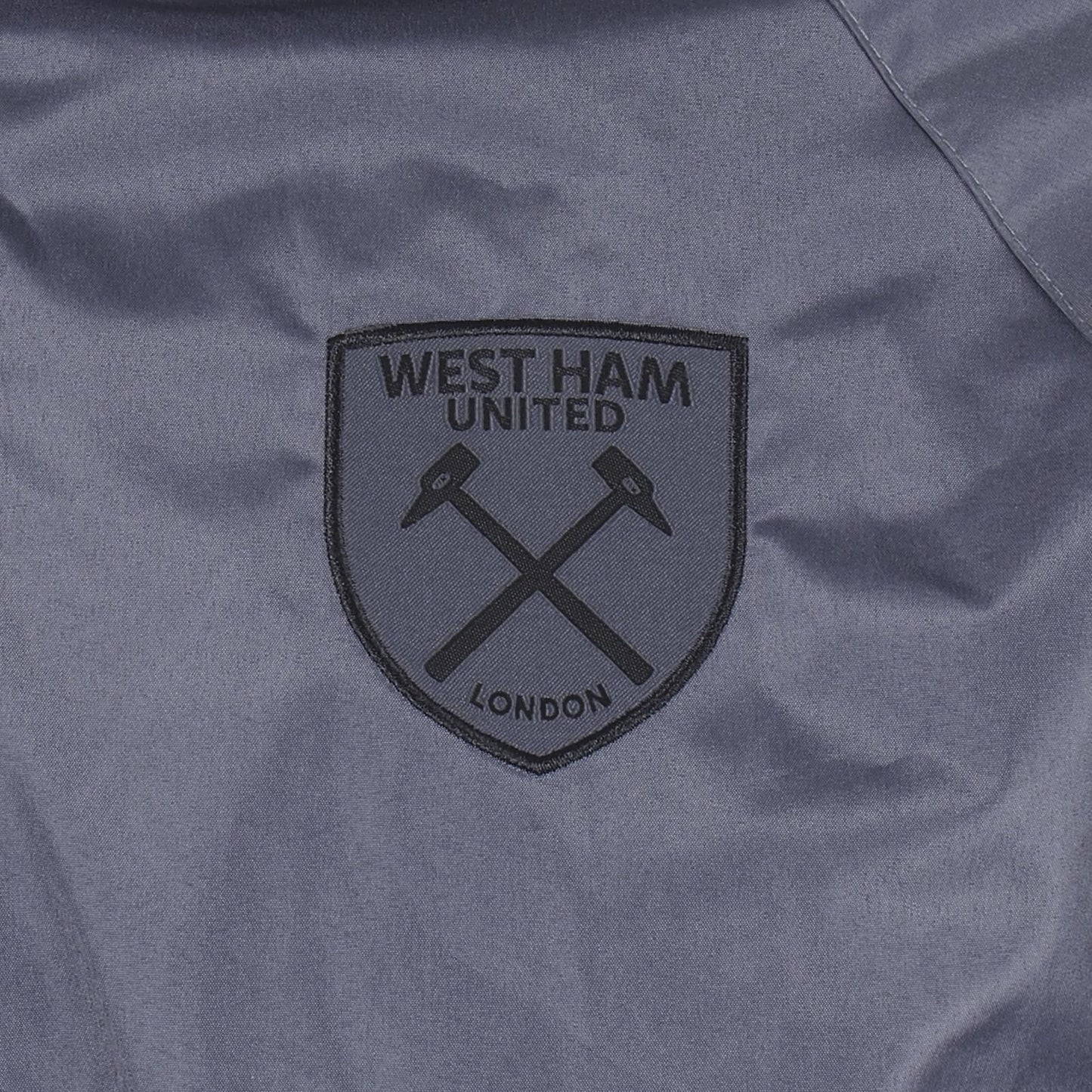 Grey - Back - West Ham United FC Mens Crest Peaked Windbreaker