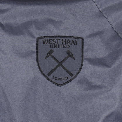Grey - Back - West Ham United FC Mens Crest Peaked Windbreaker