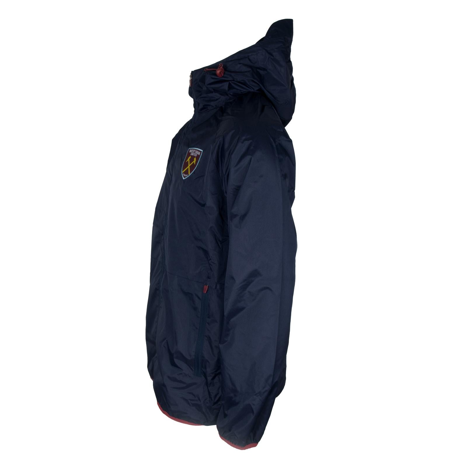 Navy - Side - West Ham United FC Mens Crest Peaked Windbreaker
