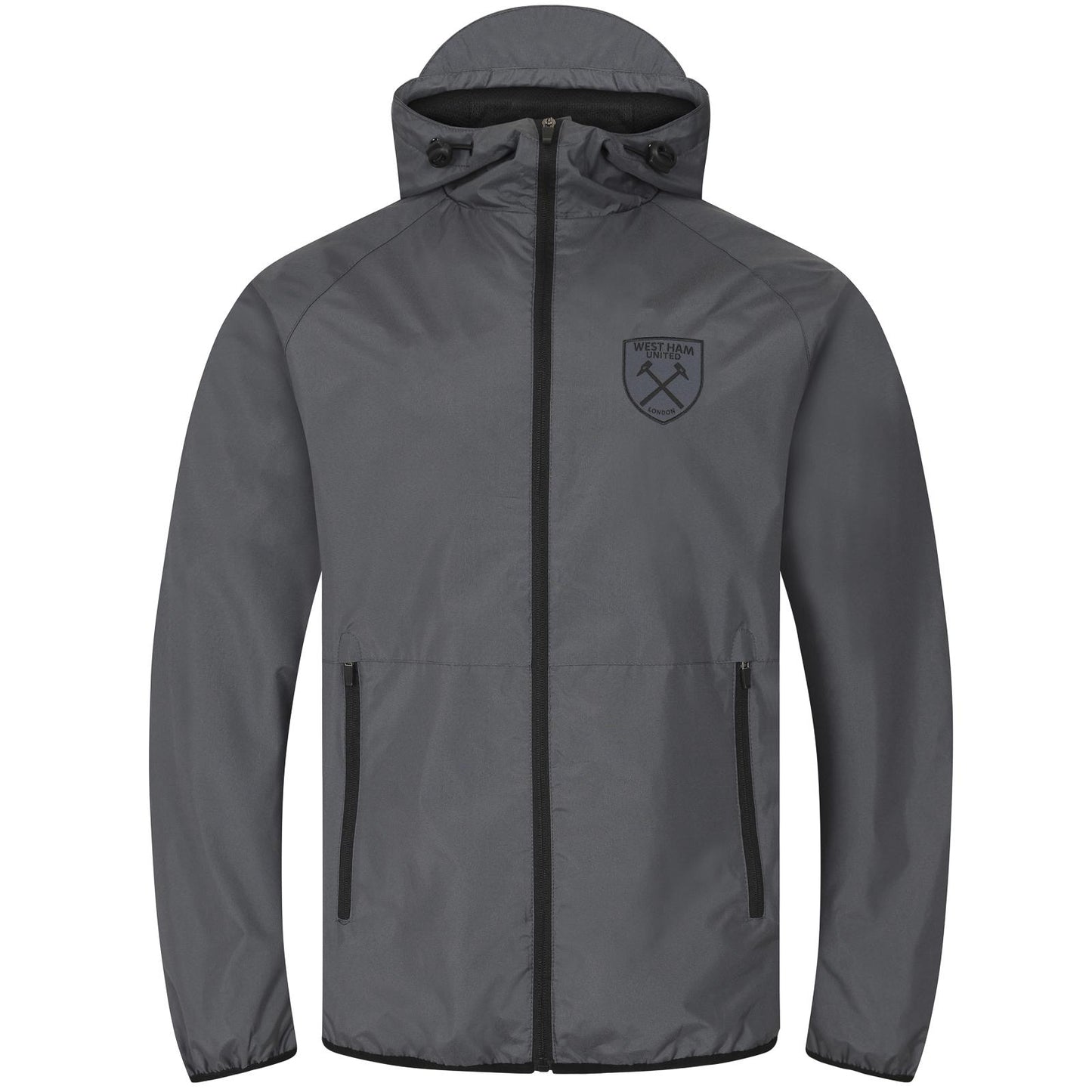 Grey - Front - West Ham United FC Mens Crest Peaked Windbreaker