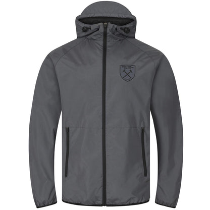 Grey - Front - West Ham United FC Mens Crest Peaked Windbreaker