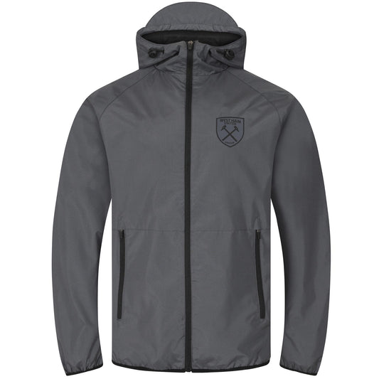 Grey - Front - West Ham United FC Mens Crest Peaked Windbreaker