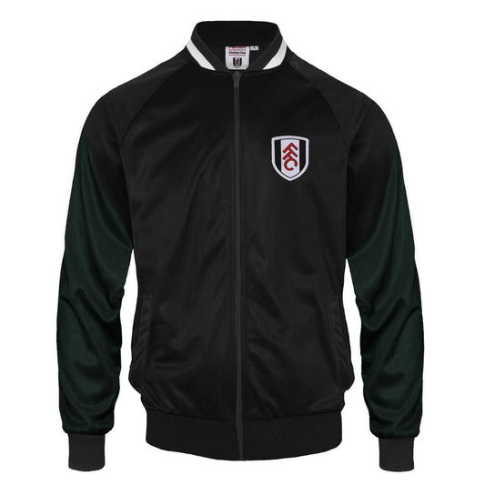 Black - Front - Fulham FC Mens Retro Bomber Jacket