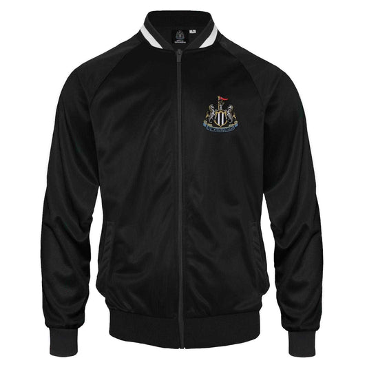 Black - Front - Newcastle United FC Mens Retro Bomber Jacket
