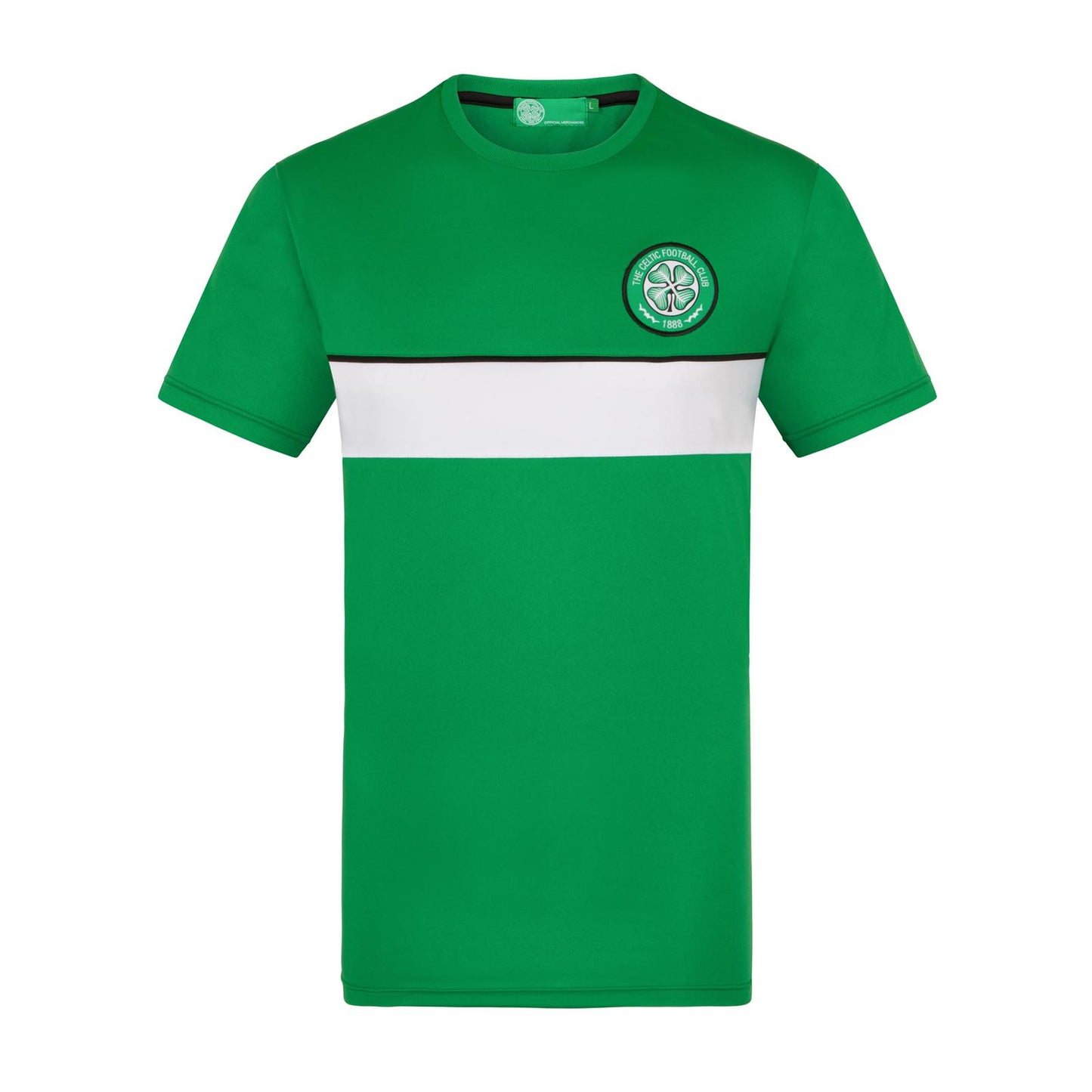 Green-White - Front - Celtic FC Mens Polyester T-Shirt