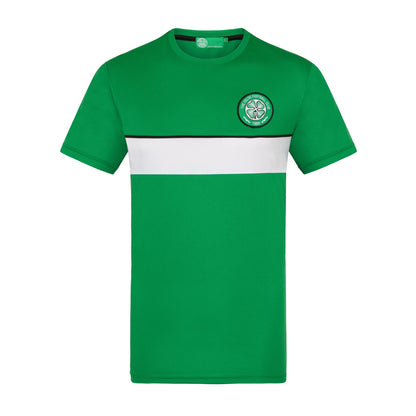 Green-White - Front - Celtic FC Mens Polyester T-Shirt