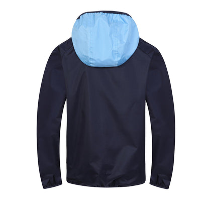 Navy-Sky Blue - Back - Manchester City FC Mens Crest Raglan Windbreaker