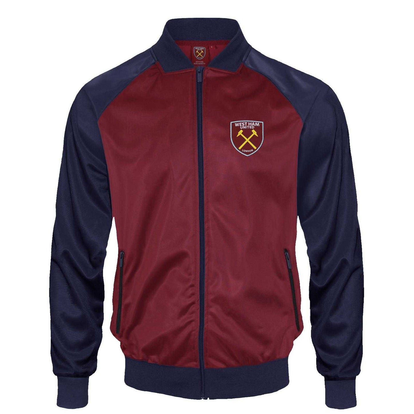 Claret - Front - West Ham United FC Mens Retro Bomber Jacket