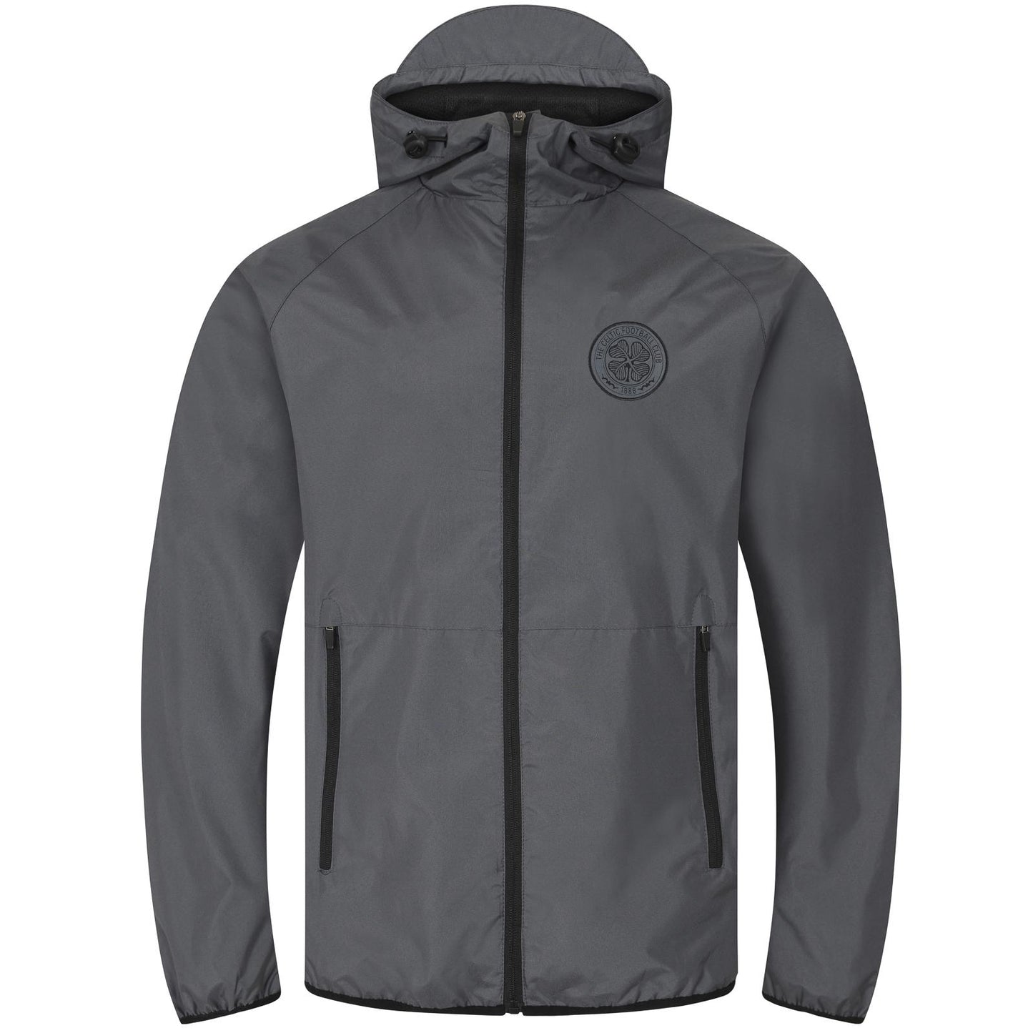Grey - Front - Celtic FC Mens Crest Windbreaker