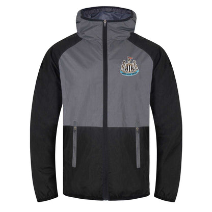 Black-Grey - Front - Newcastle United FC Mens Crest Two Tone Windbreaker