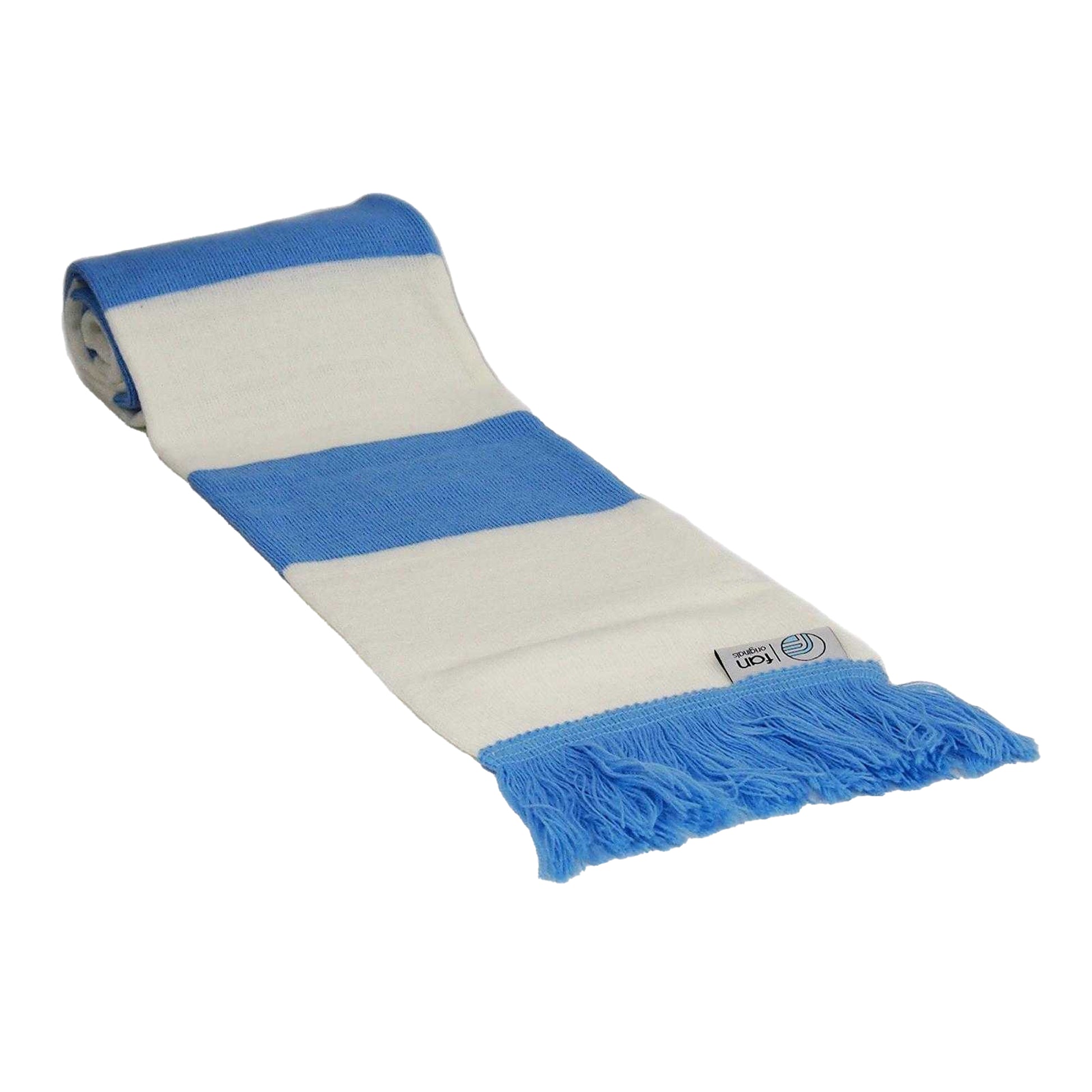 Sky Blue-White - Front - Fan Originals Manchester Retro Bar Scarf