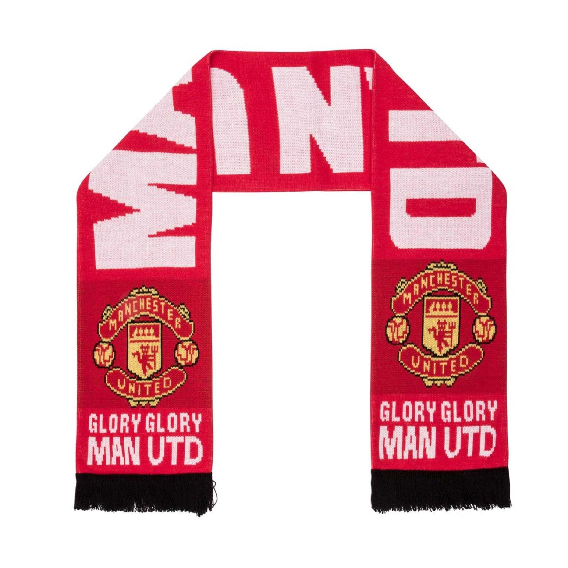 Red - Front - Manchester United FC Glory Glory Man United Scarf