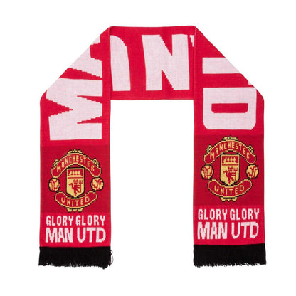 Red - Front - Manchester United FC Glory Glory Man United Scarf