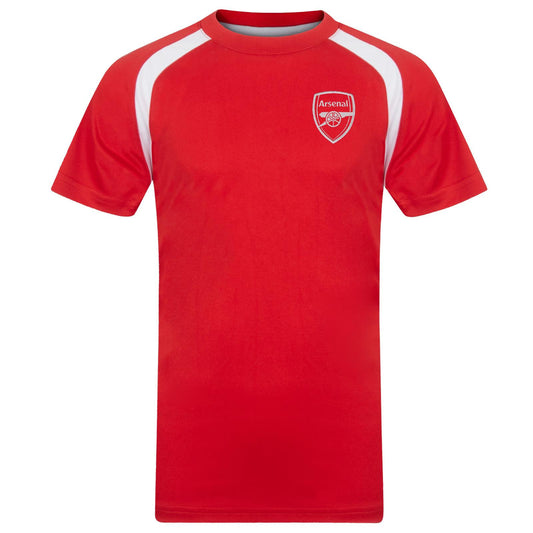 Red - Front - Arsenal FC Boys Polyester T-Shirt