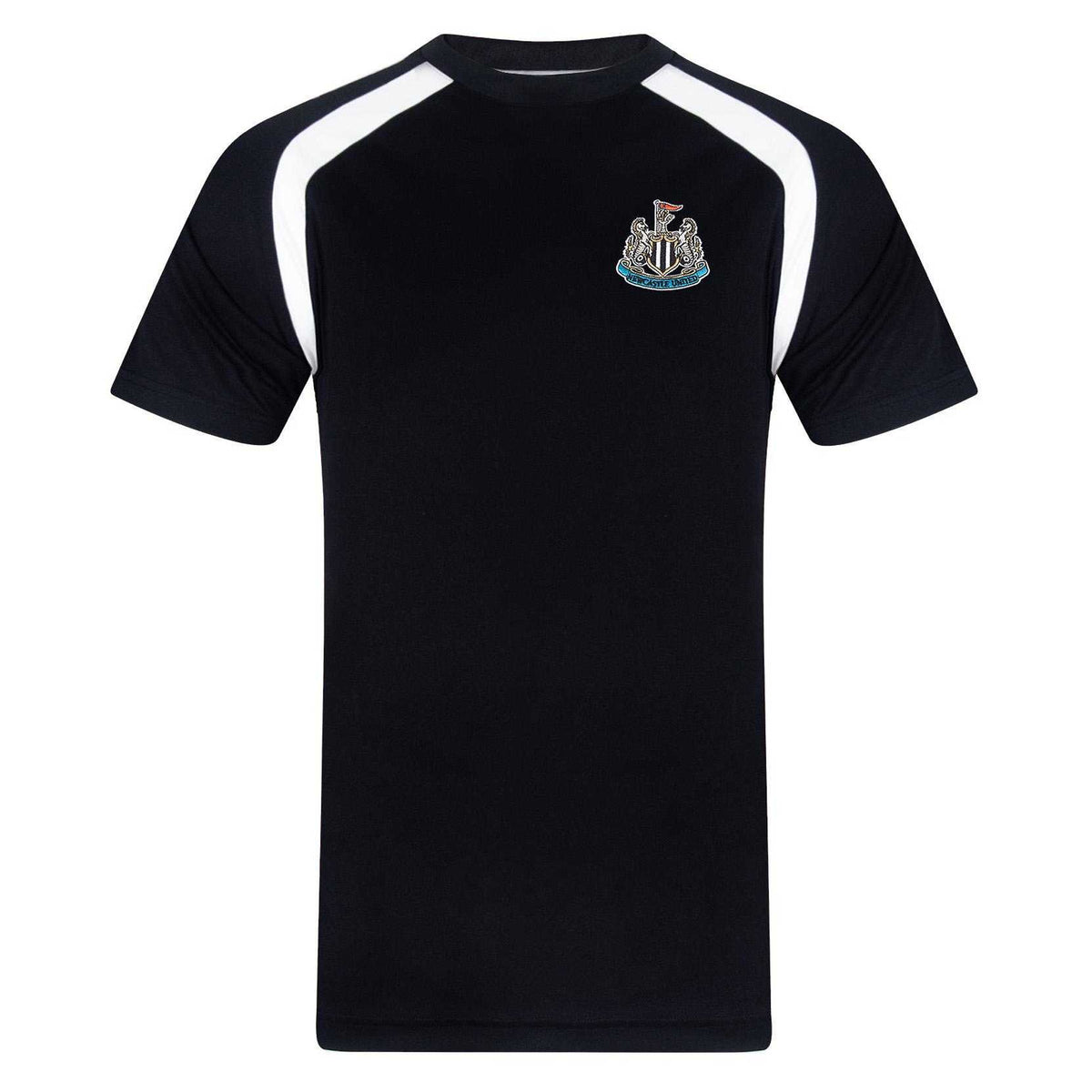 Black - Front - Newcastle United FC Boys Crest Polyester T-Shirt