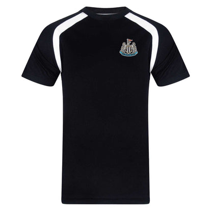Black - Front - Newcastle United FC Boys Crest Polyester T-Shirt