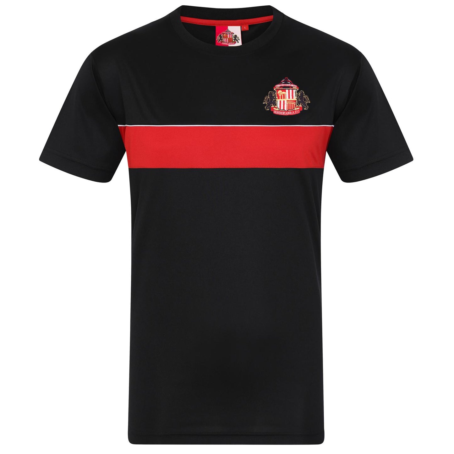 Black - Front - Sunderland AFC Mens Football Polyester T-Shirt