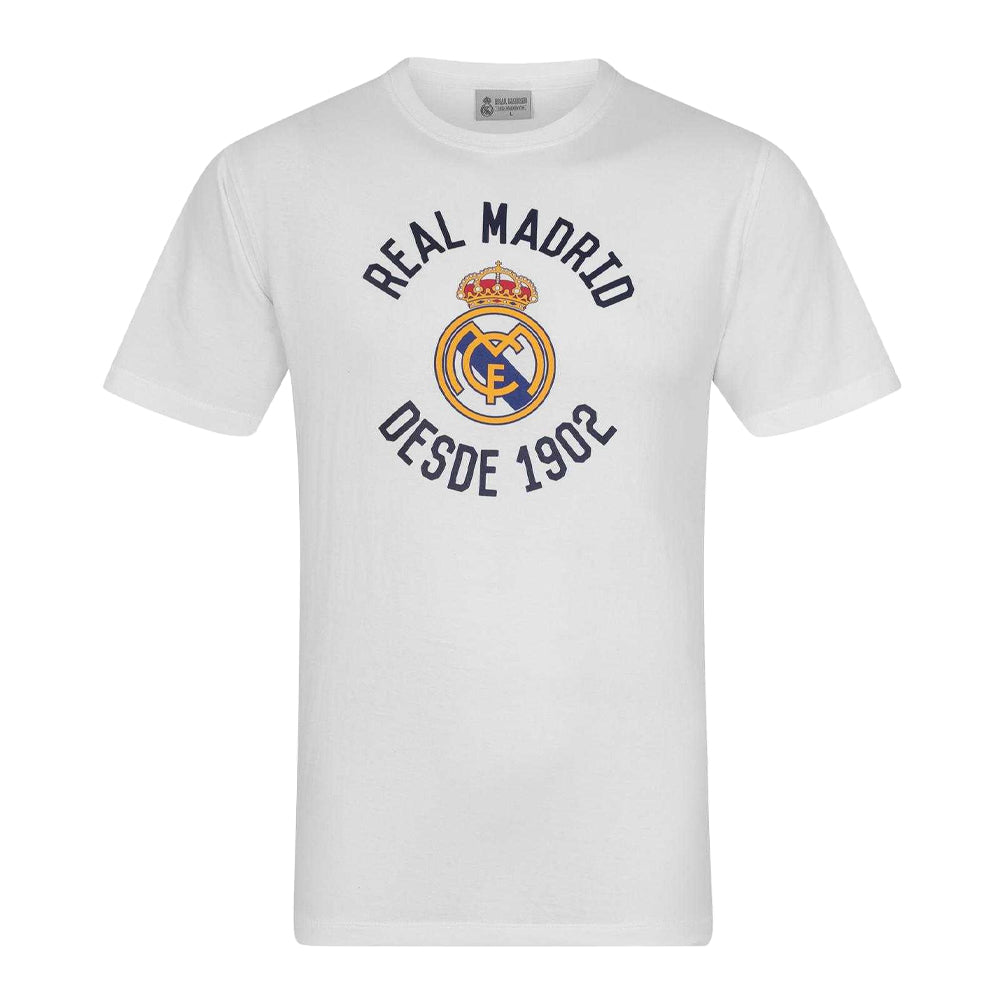 White - Front - Real Madrid CF Mens Graphic T-Shirt