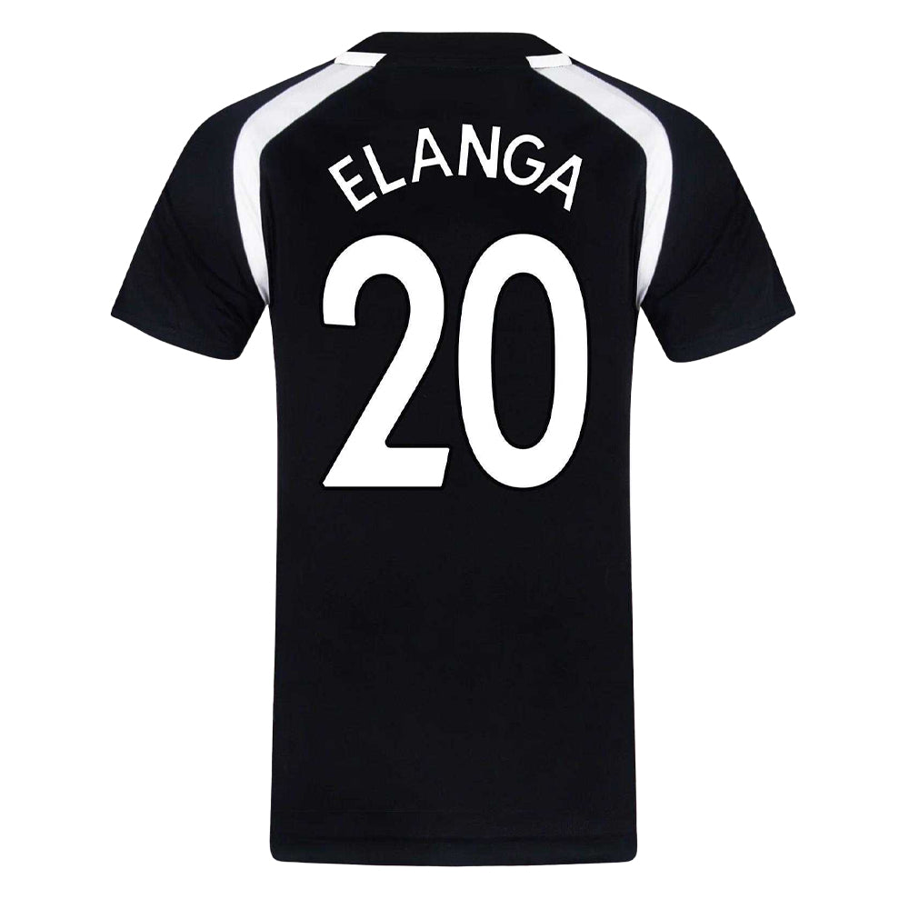 Black - Back - Newcastle United FC Mens Elanga 20 Polyester T-Shirt