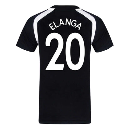 Black - Back - Newcastle United FC Boys Elanga 20 Polyester T-Shirt