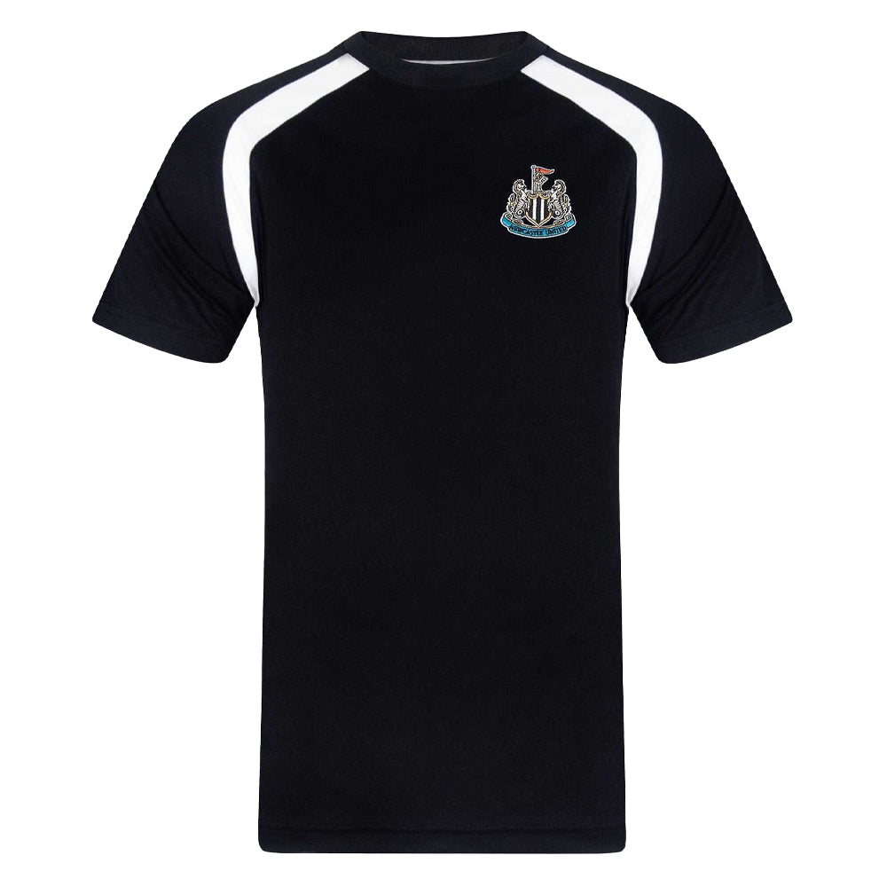 Black - Front - Newcastle United FC Boys Elanga 20 Polyester T-Shirt