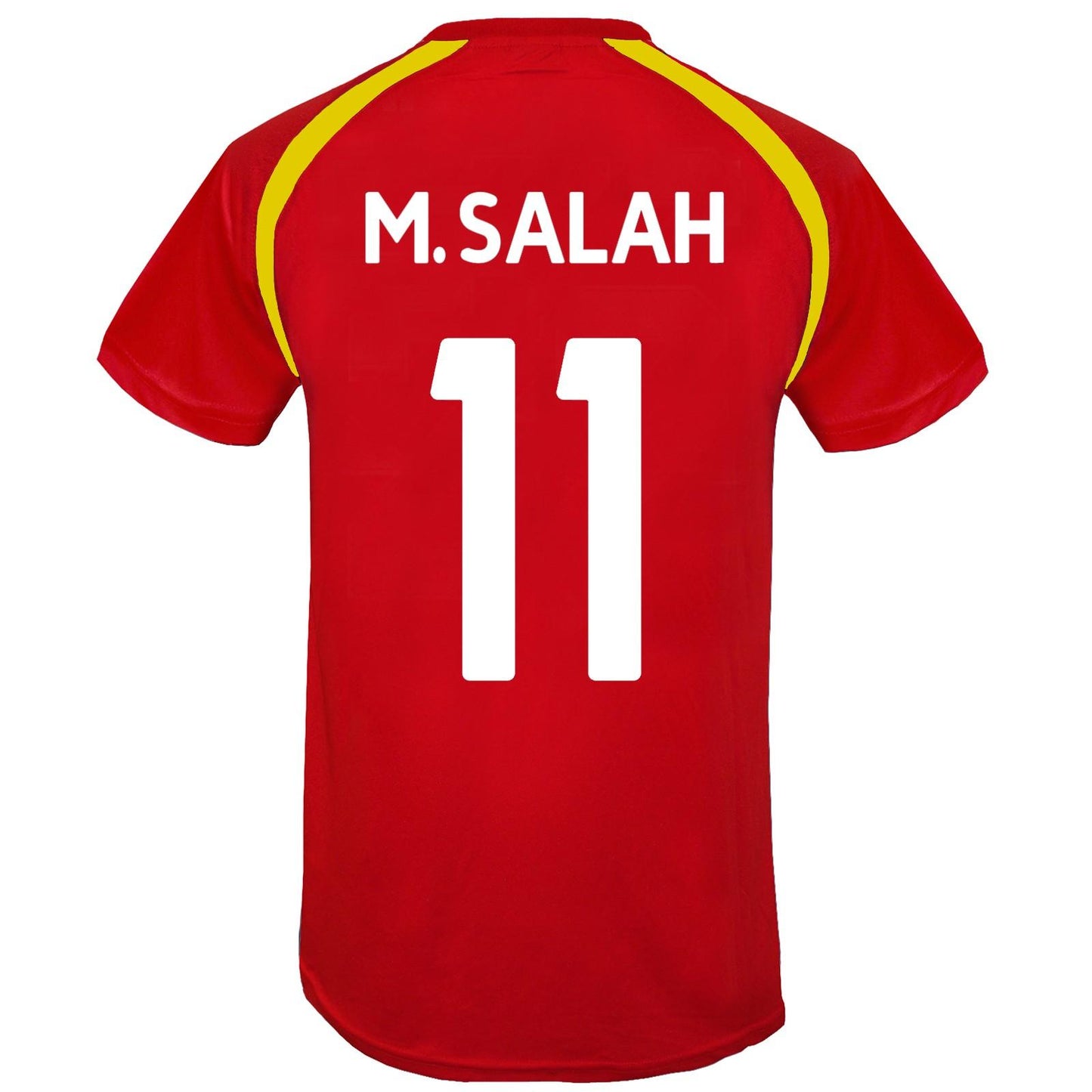 Red - Front - Liverpool FC Mens Salah 11 Polyester T-Shirt
