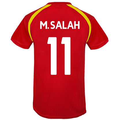 Red - Front - Liverpool FC Mens Salah 11 Polyester T-Shirt