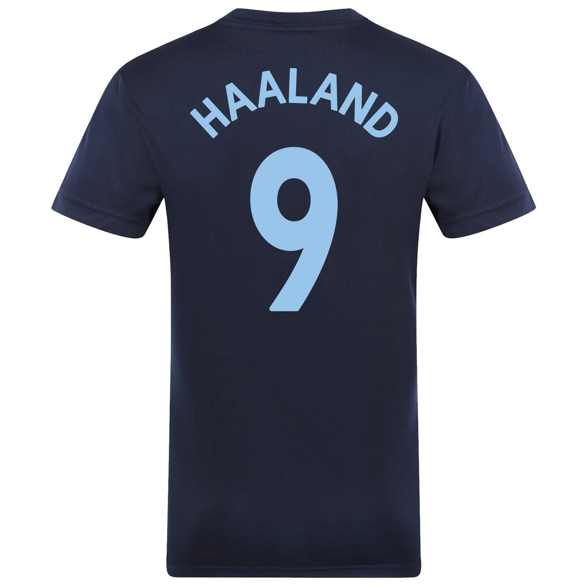 Navy - Front - Manchester City FC Mens Haaland 9 Polyester T-Shirt