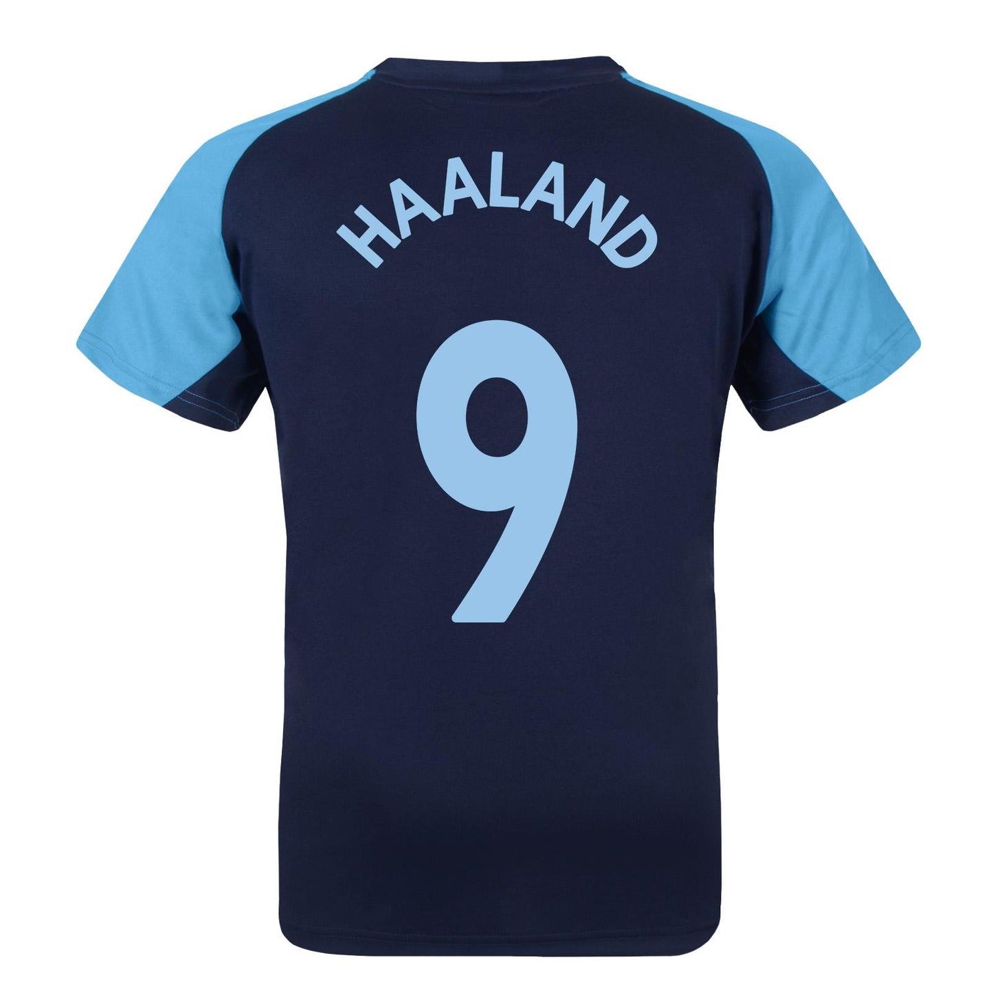 Navy - Front - Manchester City FC Boys Haaland 9 Polyester T-Shirt