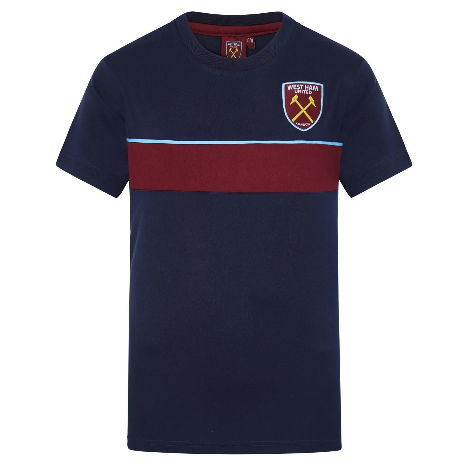 Navy Blue - Front - West Ham United FC Boys Polyester T-Shirt