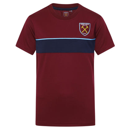 Claret - Front - West Ham United FC Boys Polyester T-Shirt