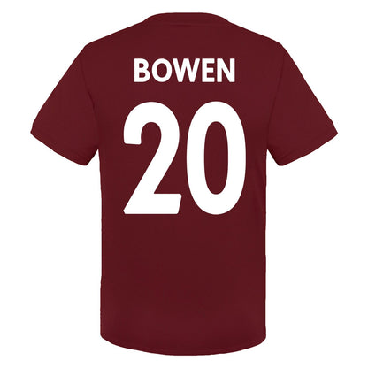Claret - Front - West Ham United FC Boys Bowen 20 Polyester T-Shirt