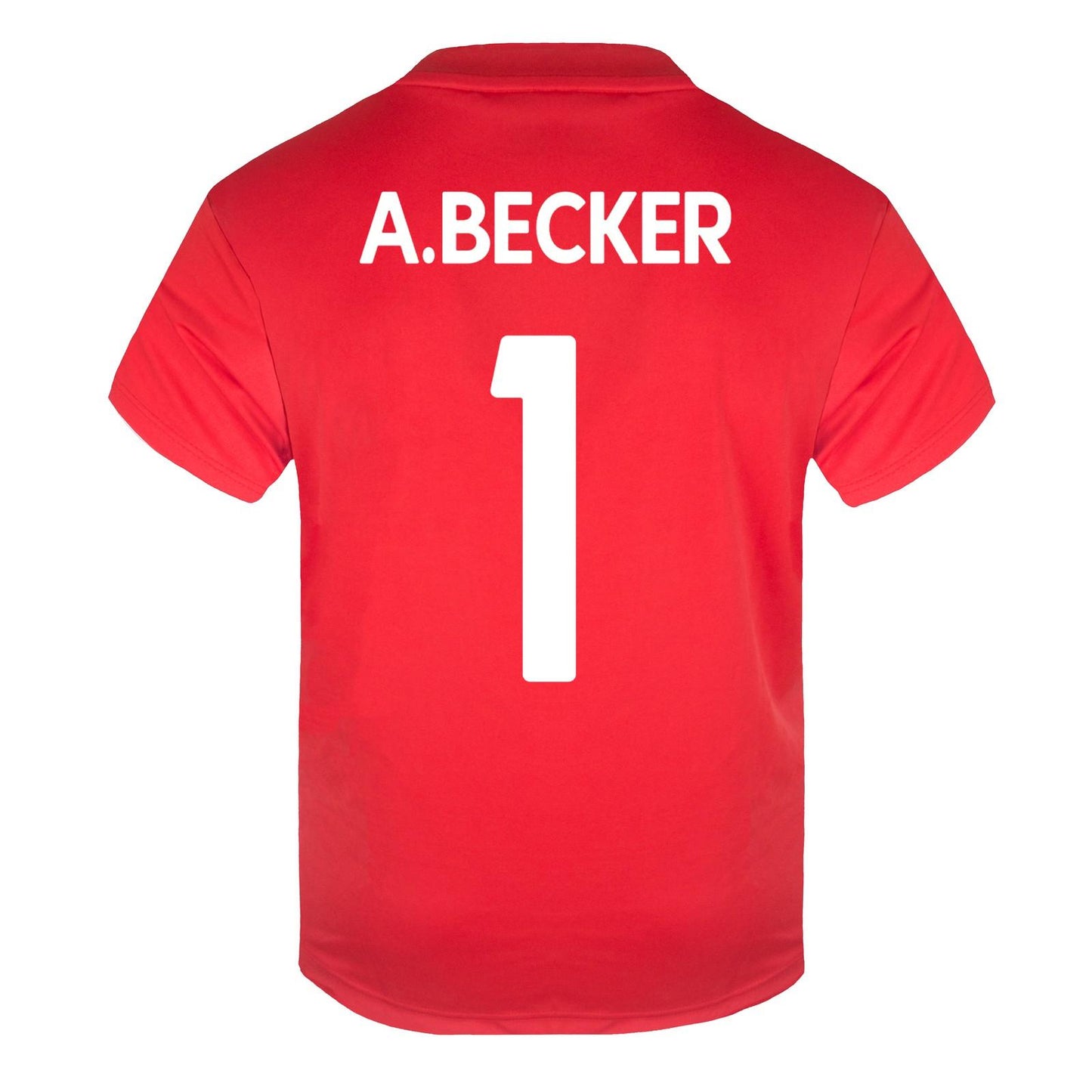 Red-White - Front - Liverpool FC Boys A.Becker 1 Polyester T-Shirt