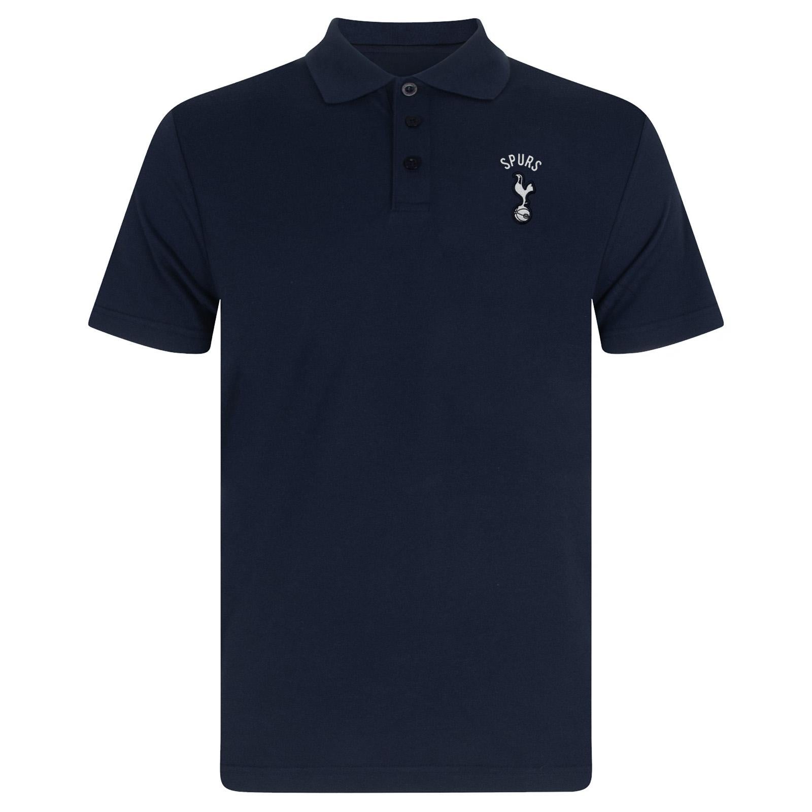 Navy Blue - Back - Tottenham Hotspur FC Mens Crest Polo Shirt
