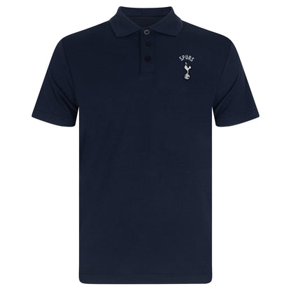 Navy Blue - Back - Tottenham Hotspur FC Mens Crest Polo Shirt