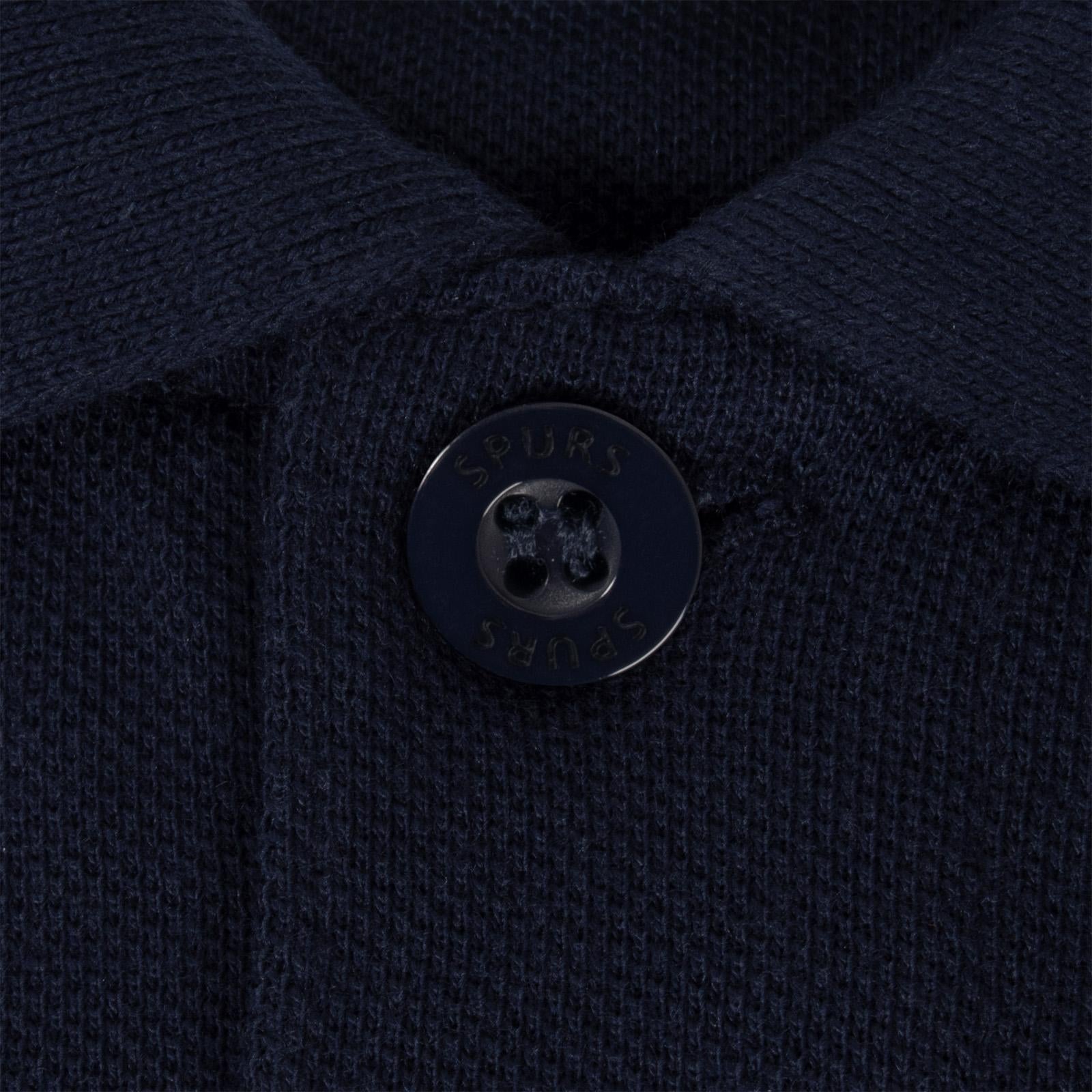 Navy Blue - Close up - Tottenham Hotspur FC Mens Crest Polo Shirt