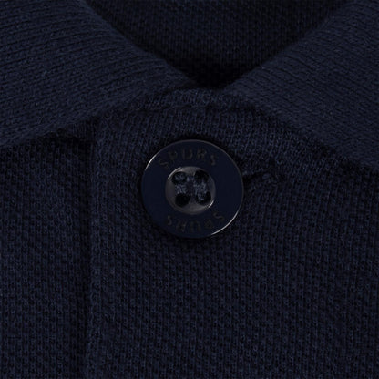 Navy Blue - Close up - Tottenham Hotspur FC Mens Crest Polo Shirt