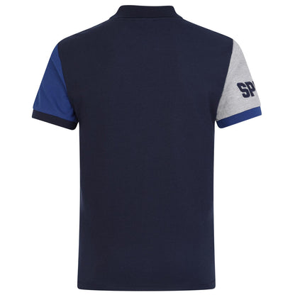 Navy - Back - Tottenham Hotspur FC Mens Contrast Polo Shirt