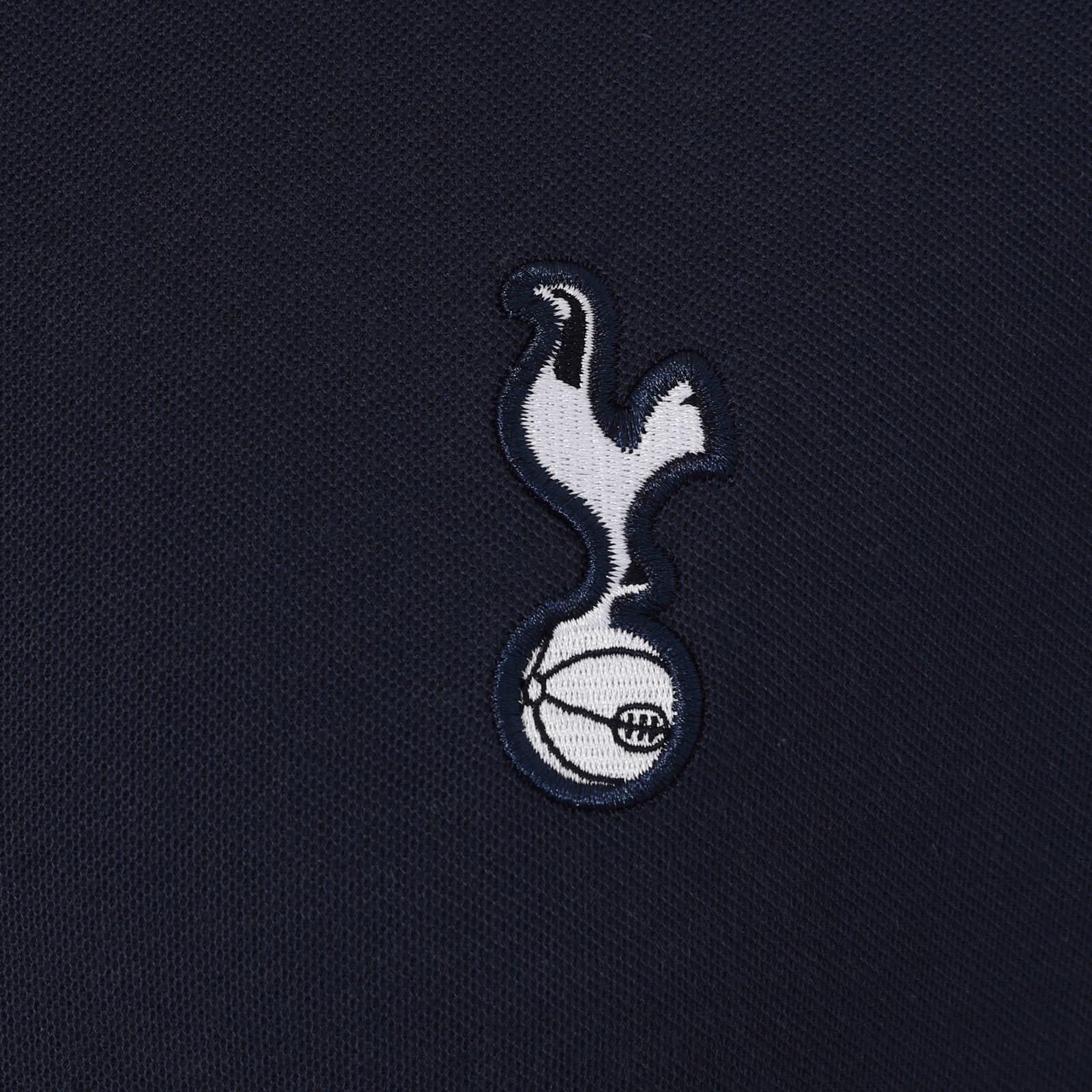 Navy - Side - Tottenham Hotspur FC Mens Contrast Polo Shirt