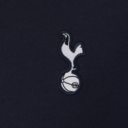Navy - Side - Tottenham Hotspur FC Mens Contrast Polo Shirt