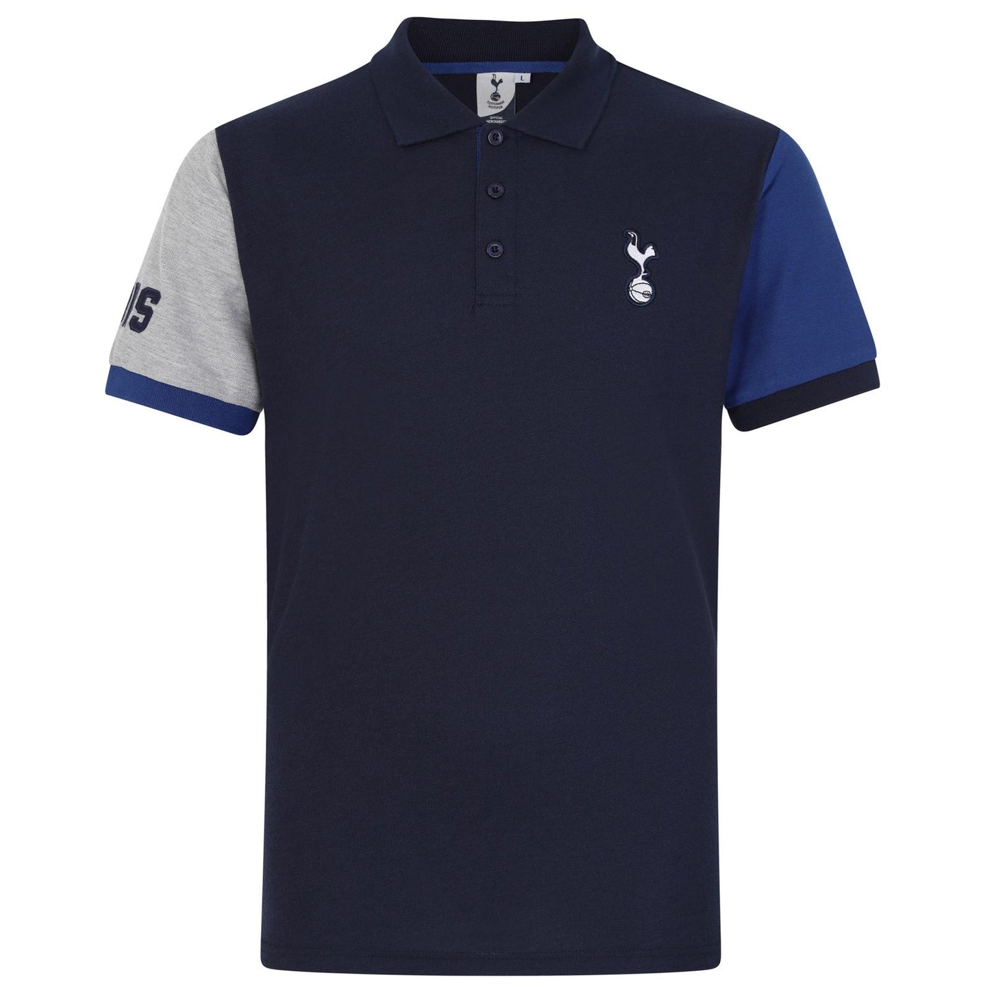 Navy - Front - Tottenham Hotspur FC Mens Contrast Polo Shirt