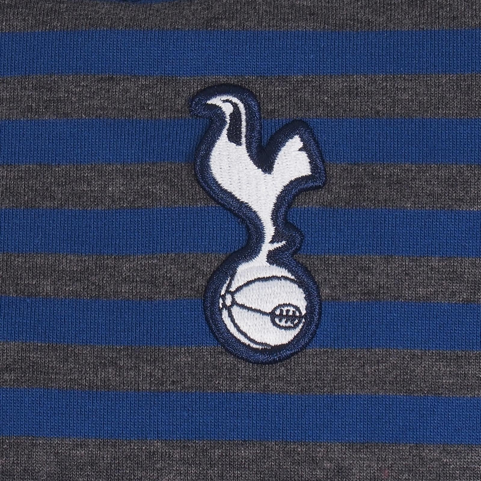 Blue-Grey - Back - Tottenham Hotspur FC Mens Stripe Polo Shirt